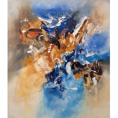 S. M. Naqvi, 30 x 36 Inch, Acrylic on Canvas, Abstract Painting, AC-SMN-177